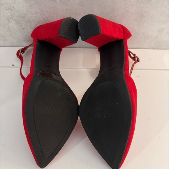 Dream Pairs Red Ankle Strap Pointy Heels Size 7.5 NWOT - Picture 7 of 11